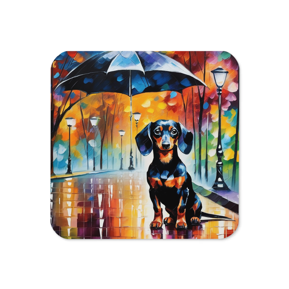PugMug Custom Black Dachshund Coaster