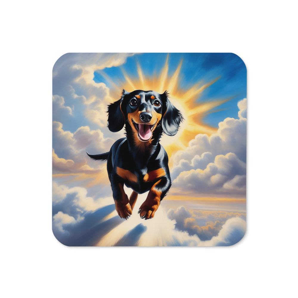 PugMug Custom Black Dachshund Coaster