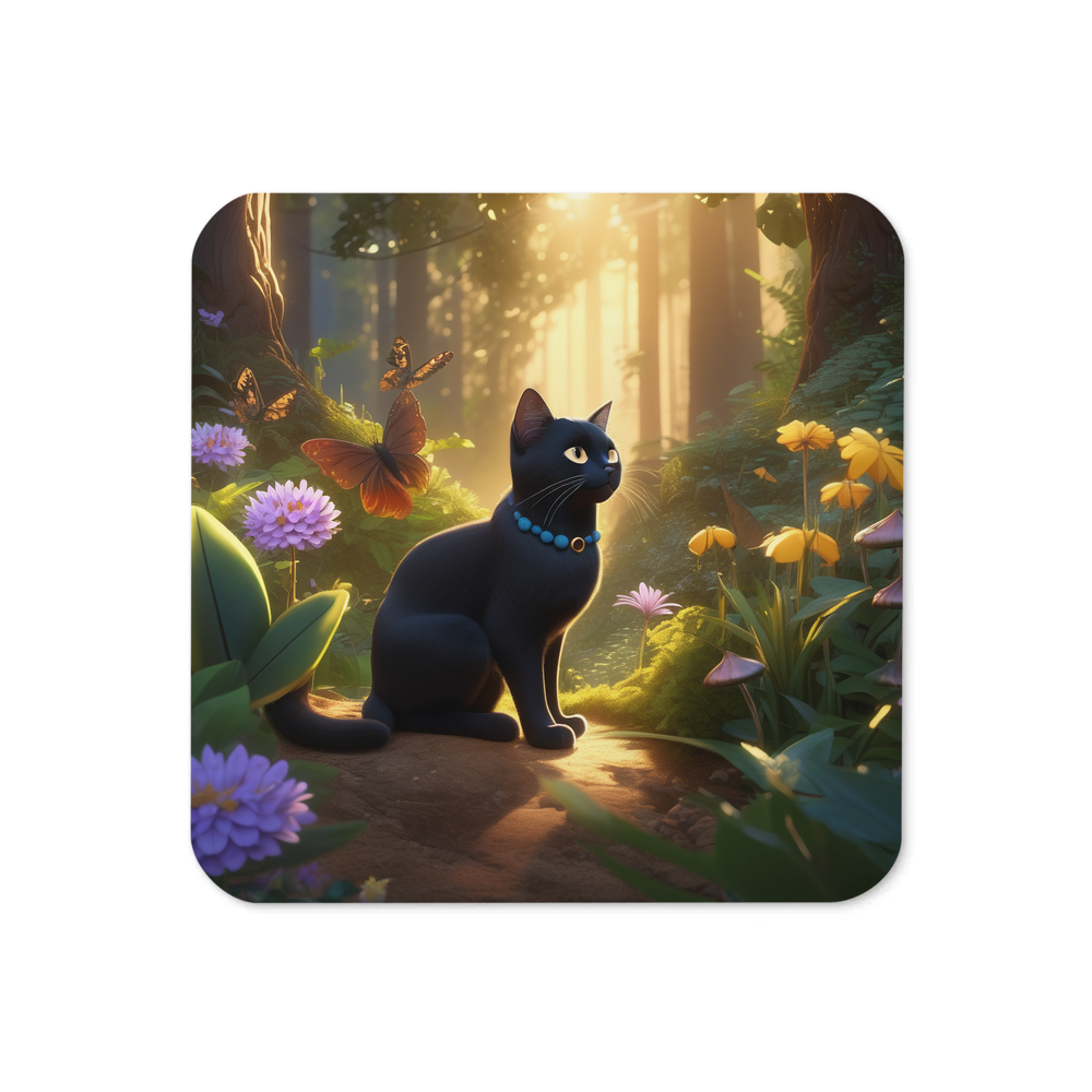 PugMug Custom Black Exotic Cat Coaster