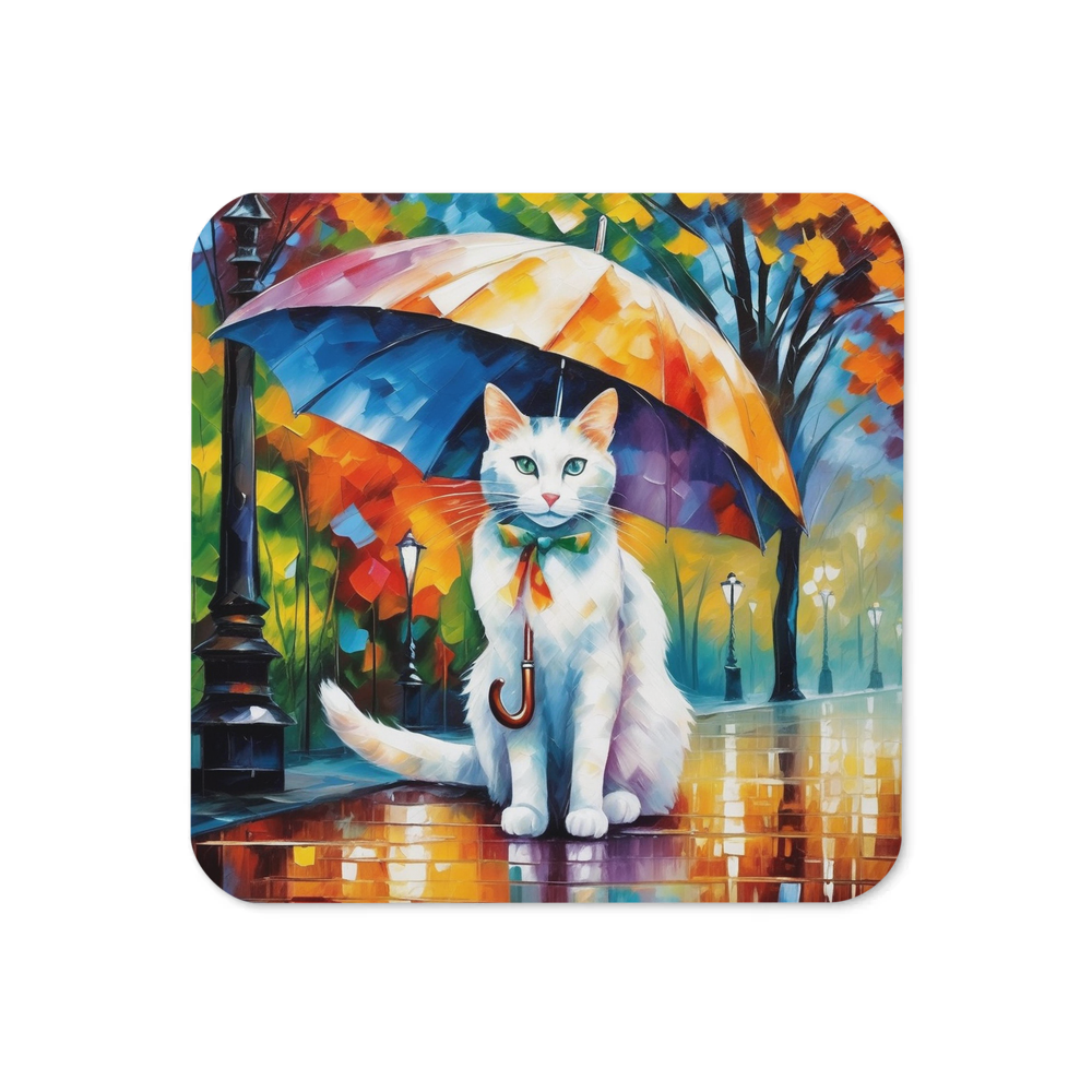 PugMug Custom White Companion Cat Coaster