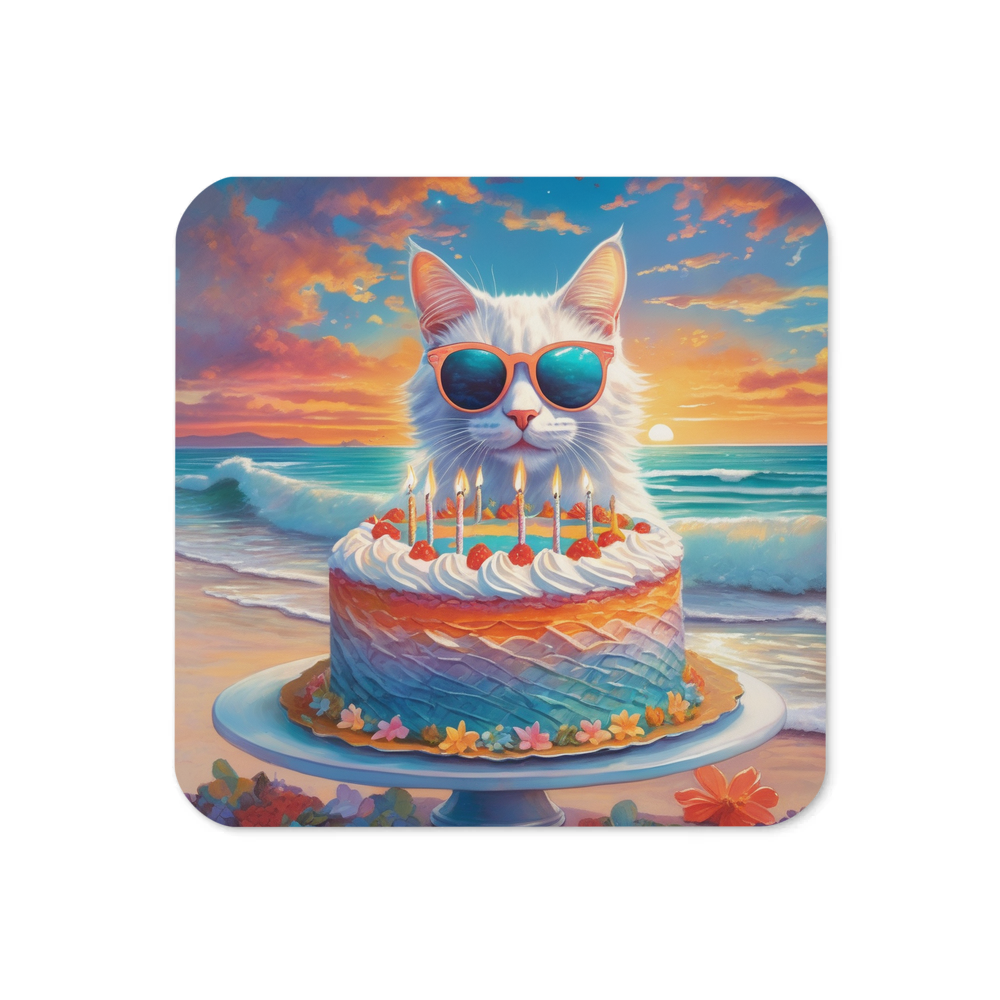 PugMug Custom White Companion Cat Coaster