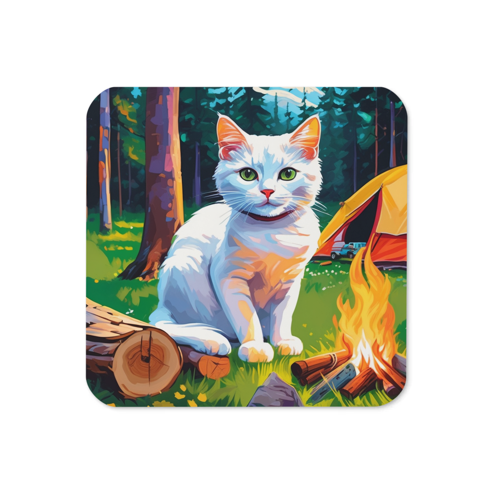 PugMug Custom White Companion Cat Coaster