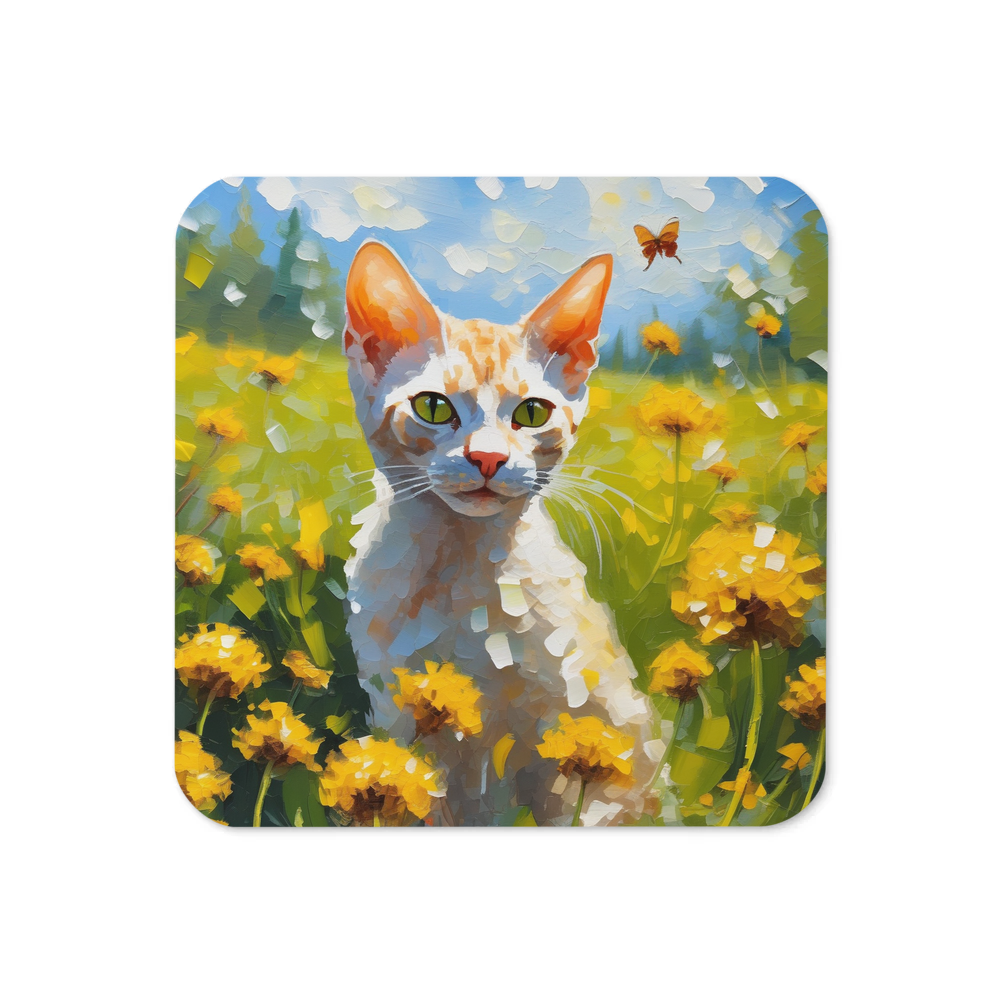 PugMug Custom Tabby Devon Rex Cat Coaster