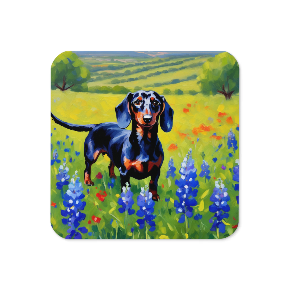 PugMug Custom Black Dachshund Coaster