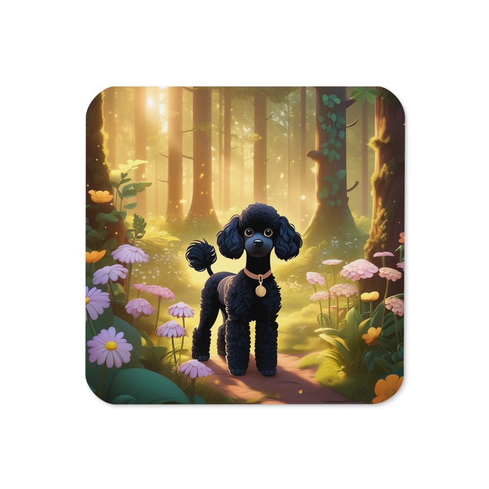 PugMug Custom Black Poodle Coaster