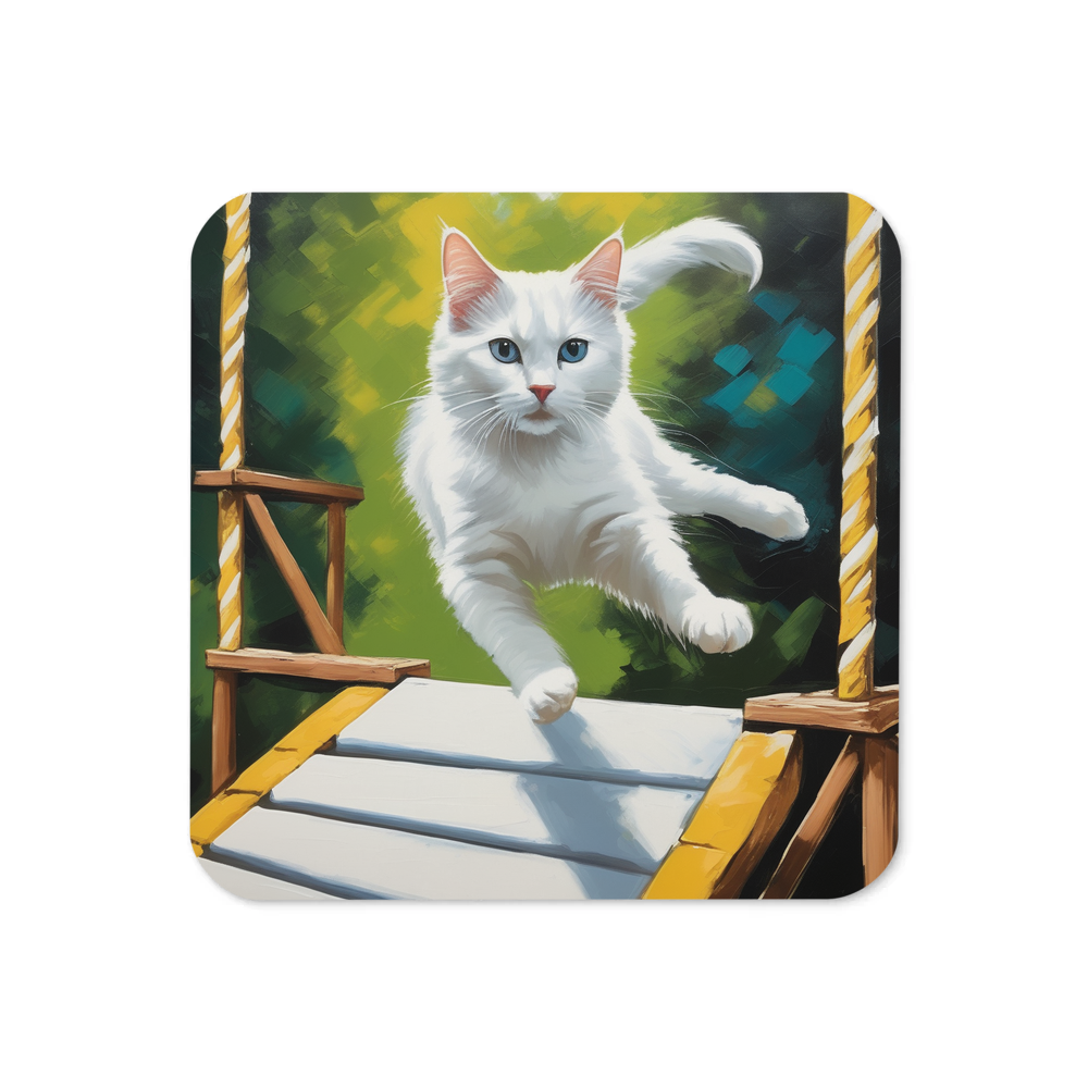 PugMug Custom White Companion Cat Coaster