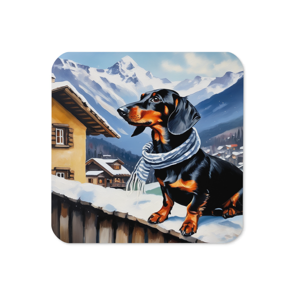PugMug Custom Black Dachshund Coaster