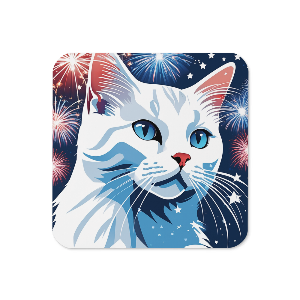 PugMug Custom White Companion Cat Coaster