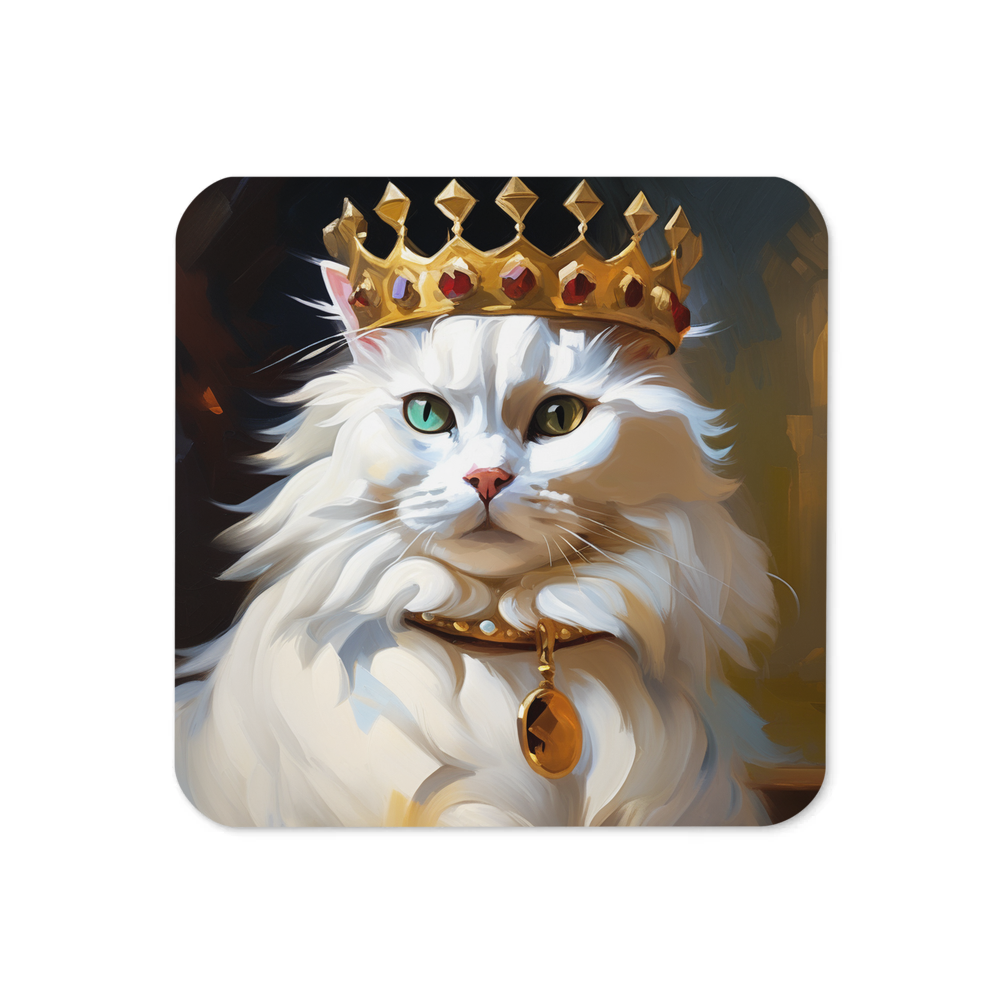 PugMug Custom White Companion Cat Coaster