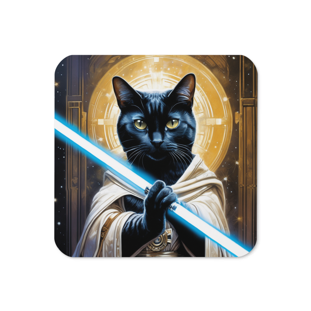 PugMug Custom Black American Shorthair Cat Coaster