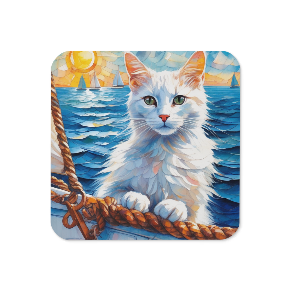 PugMug Custom White Companion Cat Coaster