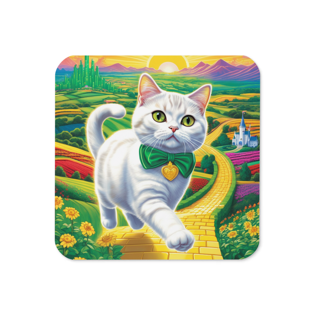 PugMug Custom White British Shorthair Cat Coaster