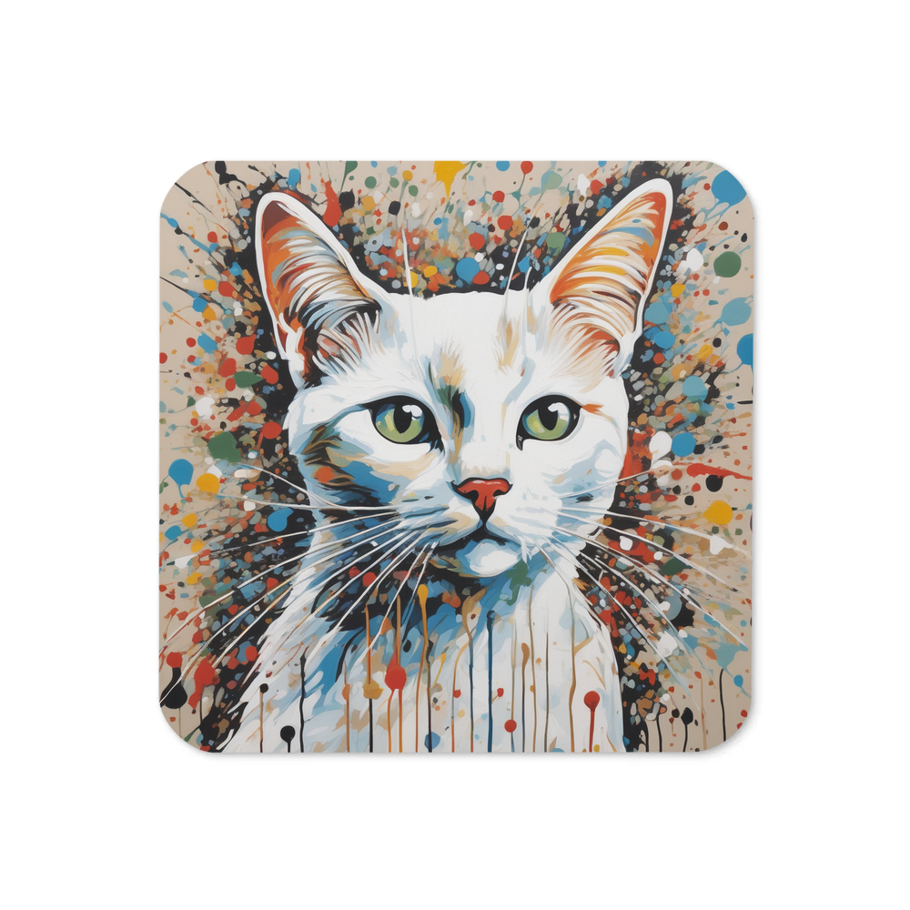 PugMug Custom White Companion Cat Coaster