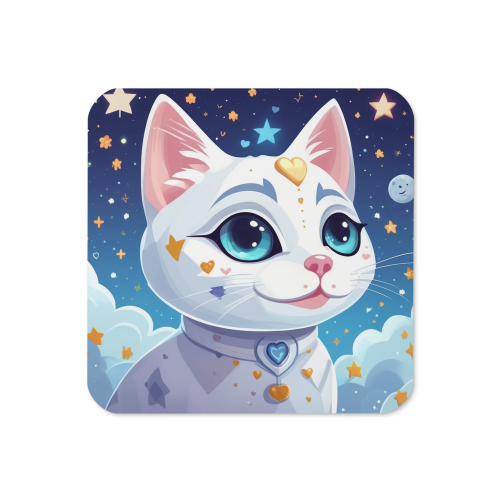 PugMug Custom White Companion Cat Coaster