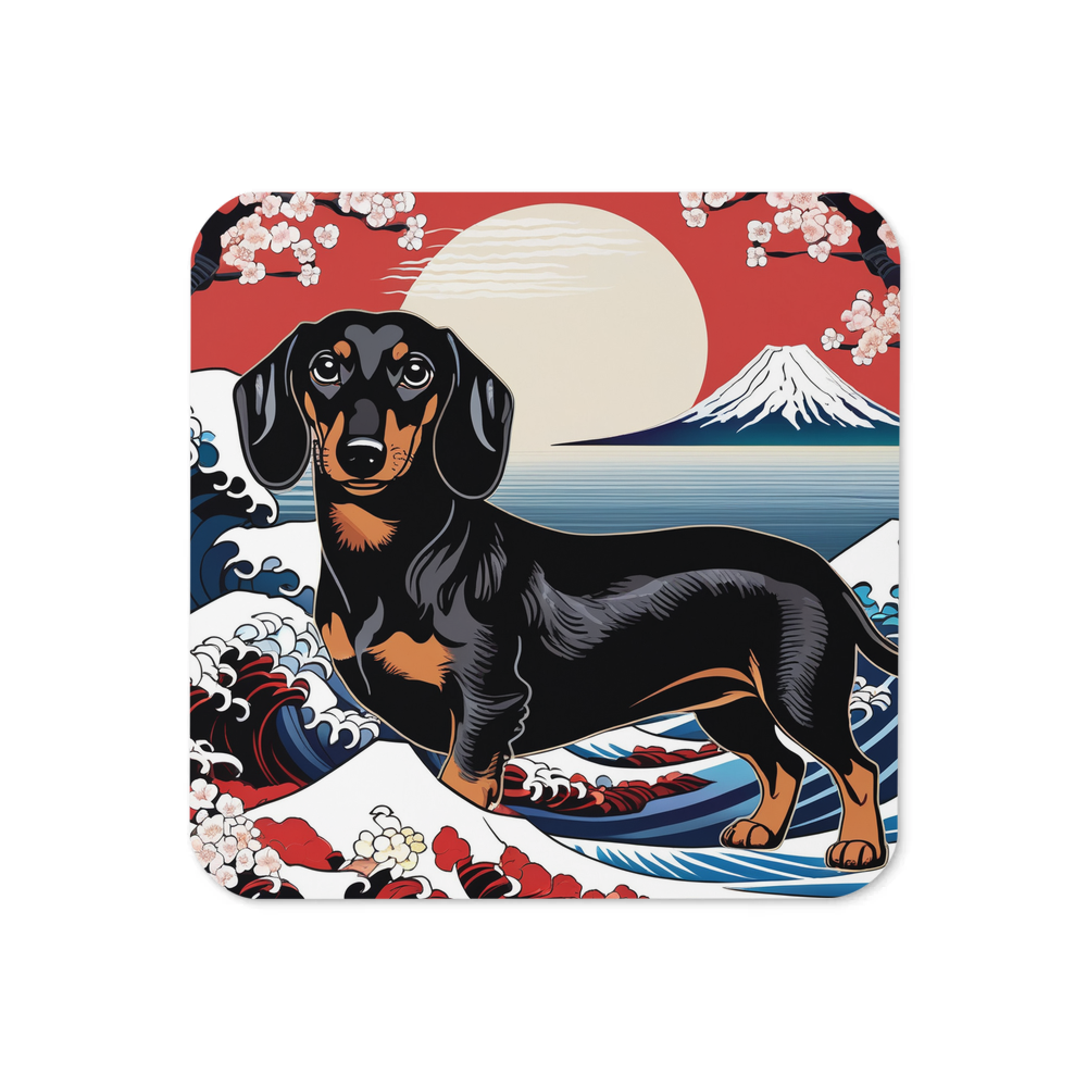 PugMug Custom Black Dachshund Coaster