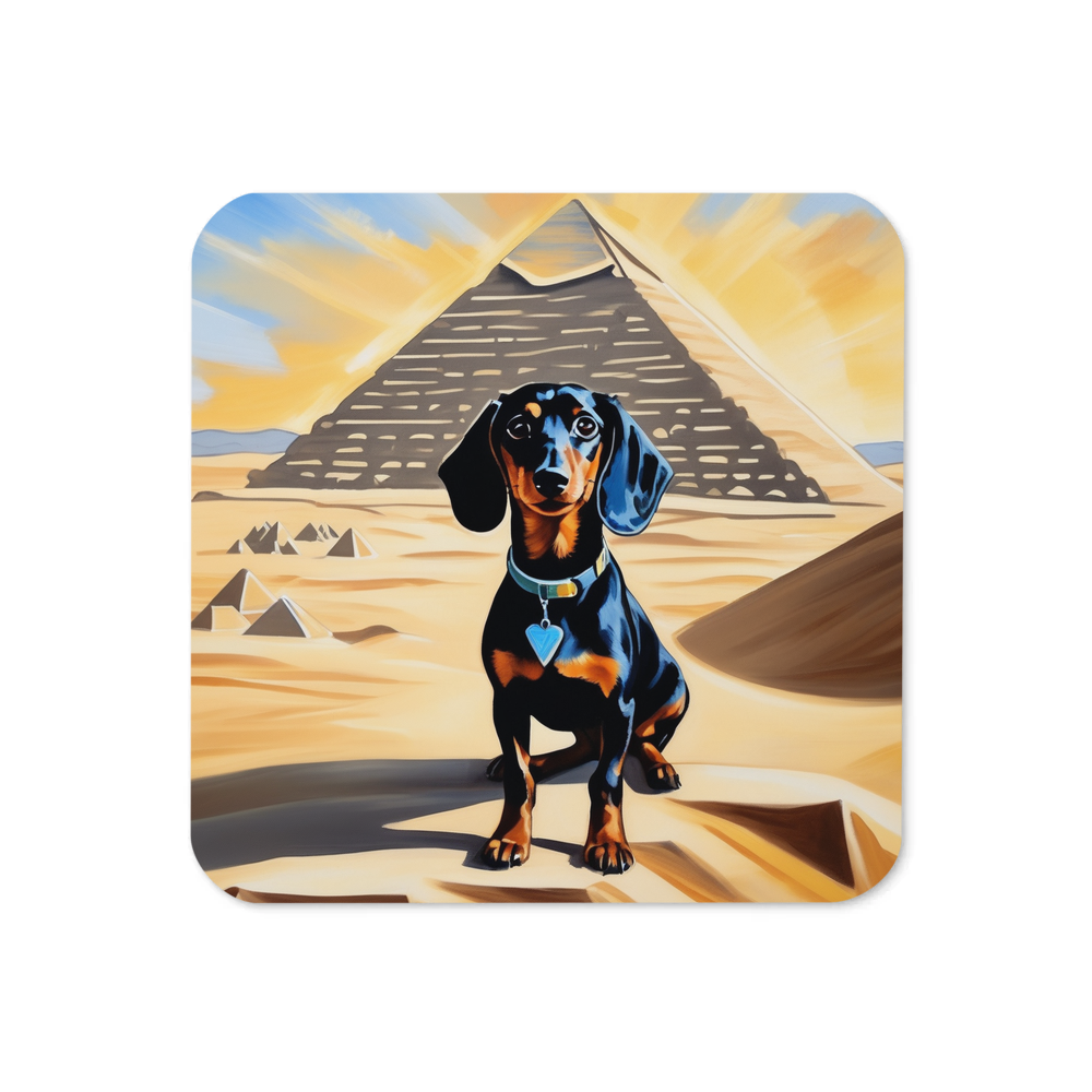 PugMug Custom Black Dachshund Coaster