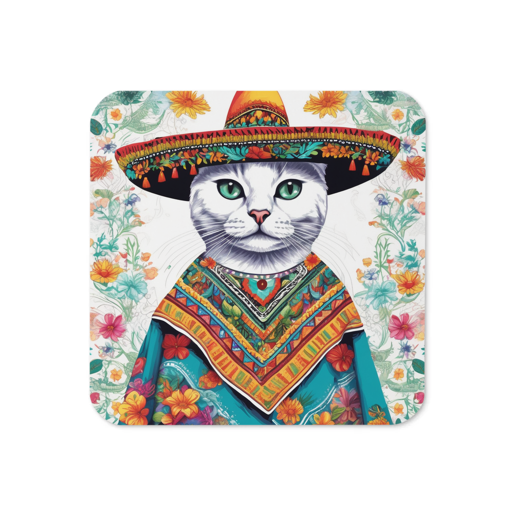 PugMug Custom White Companion Cat Coaster