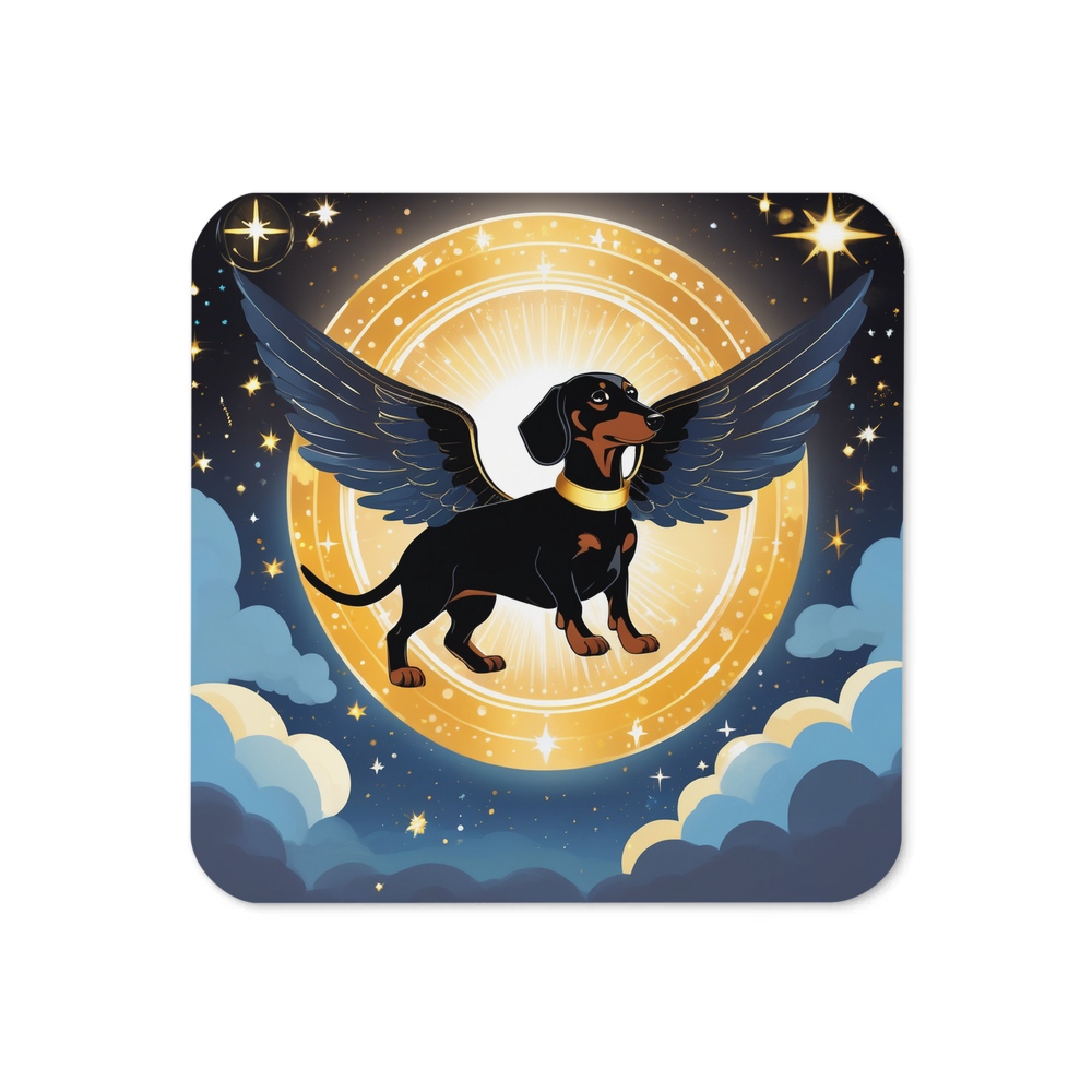 PugMug Custom Black Dachshund Coaster