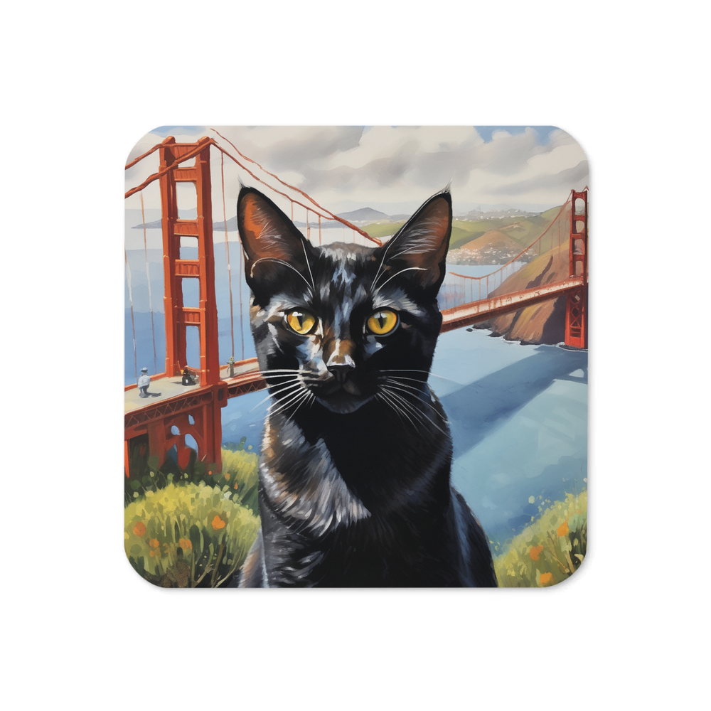 PugMug Custom Black Abyssinian Cat Coaster