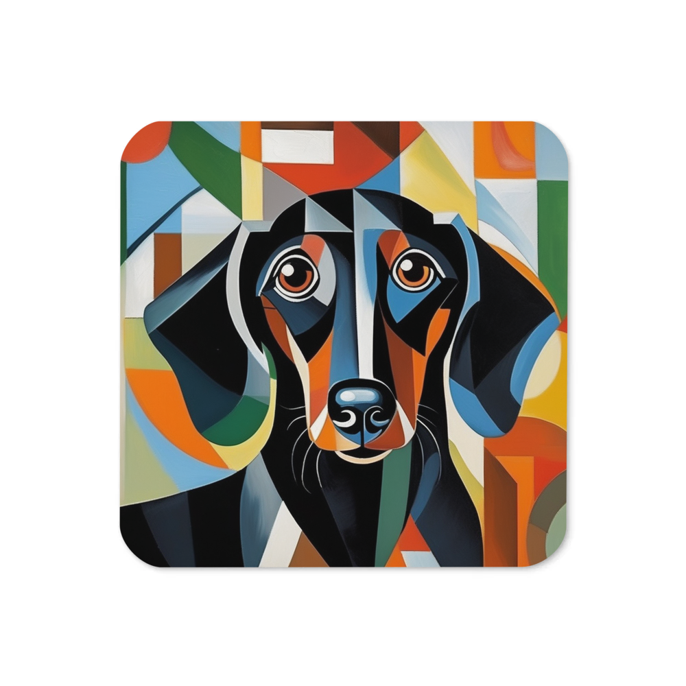 PugMug Custom Black Dachshund Coaster