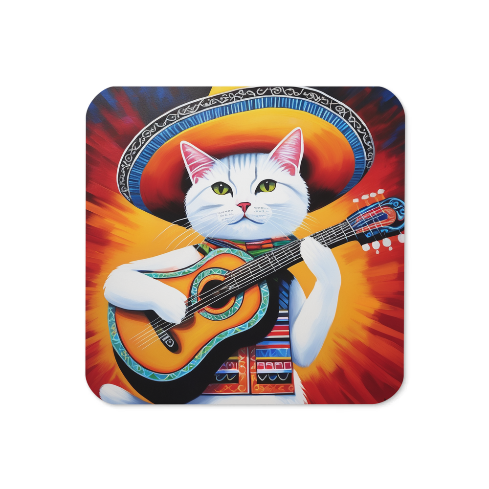 PugMug Custom White Companion Cat Coaster