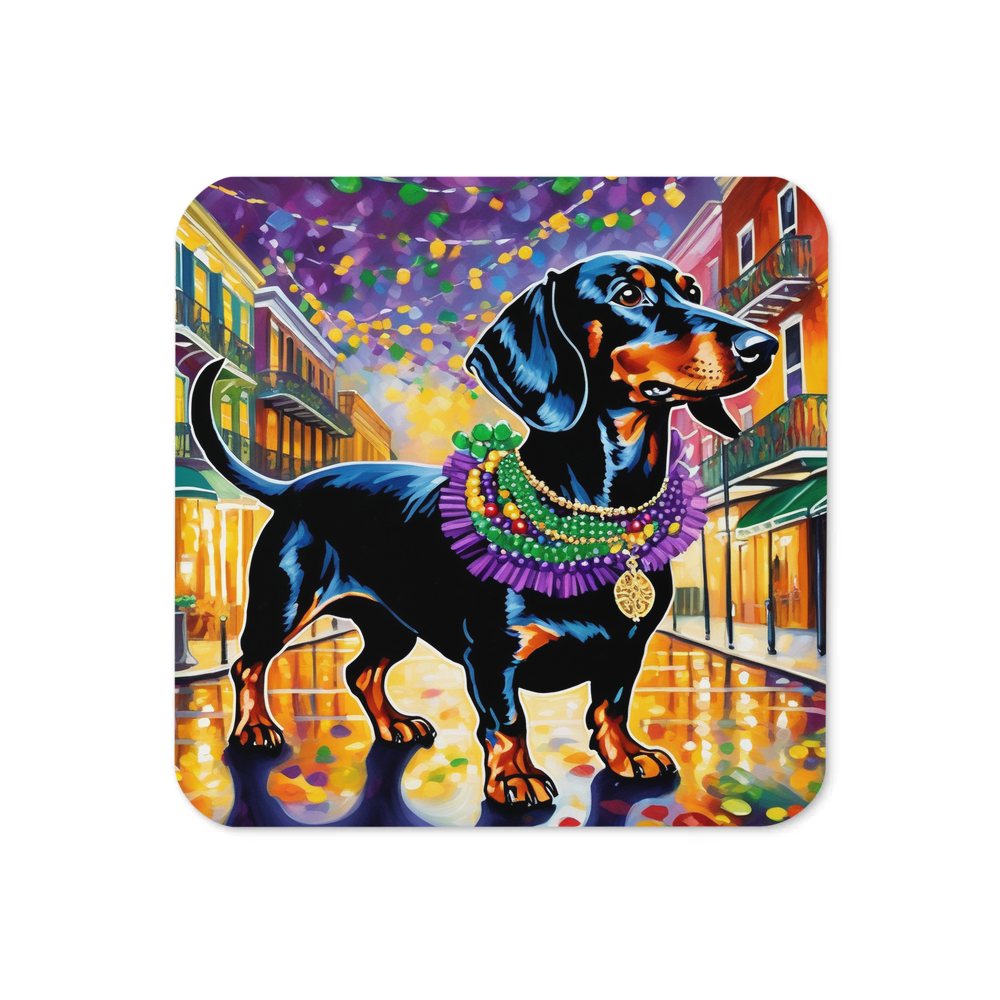 PugMug Custom Black Dachshund Coaster