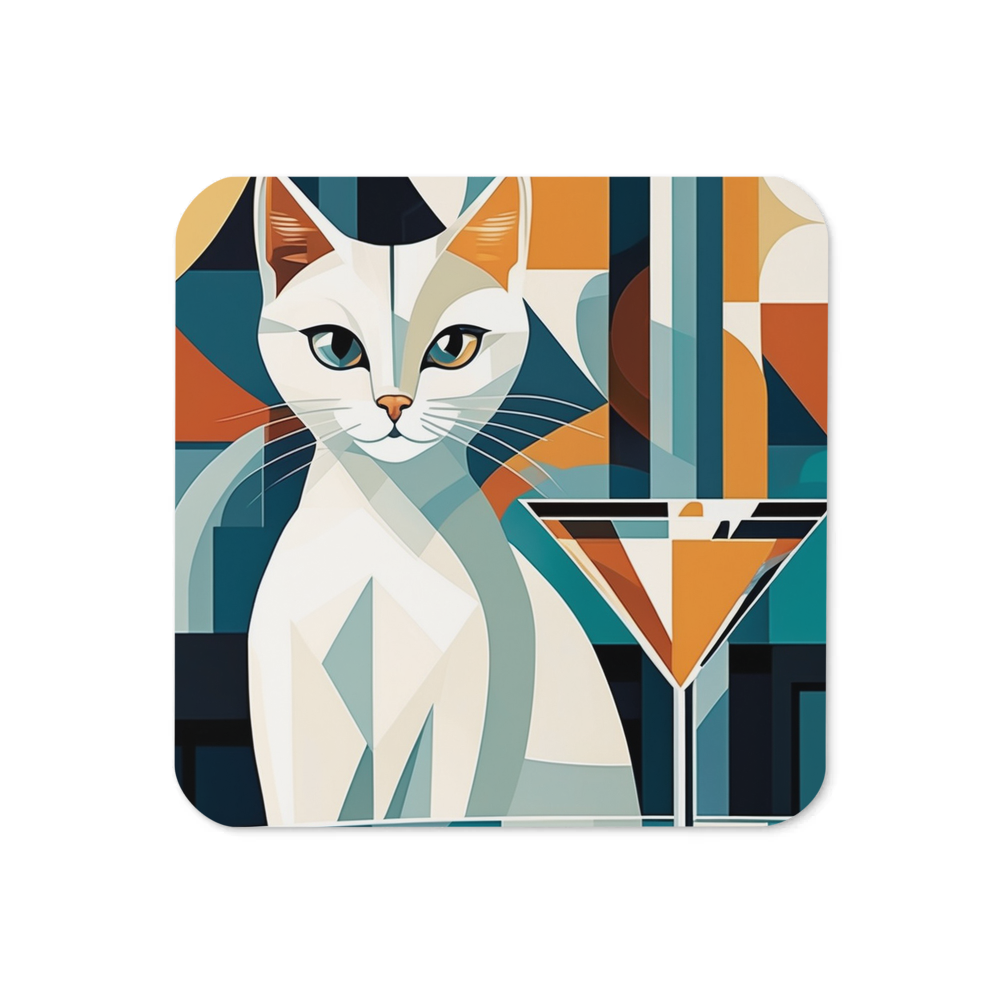 PugMug Custom White Companion Cat Coaster