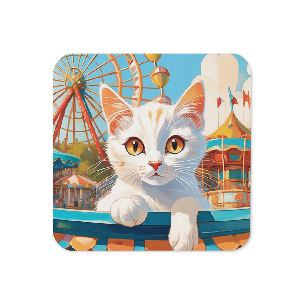 PugMug Custom White Companion Cat Coaster