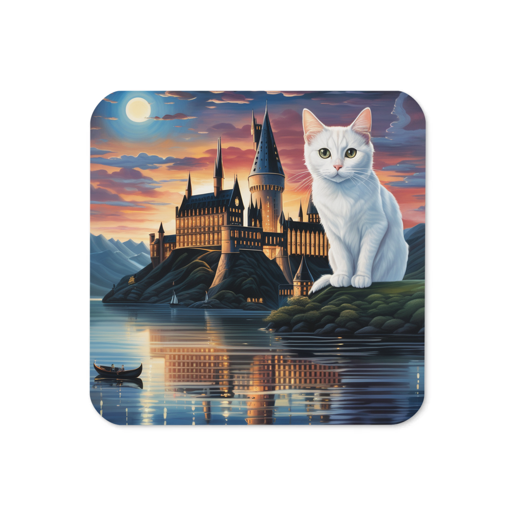 PugMug Custom White Companion Cat Coaster