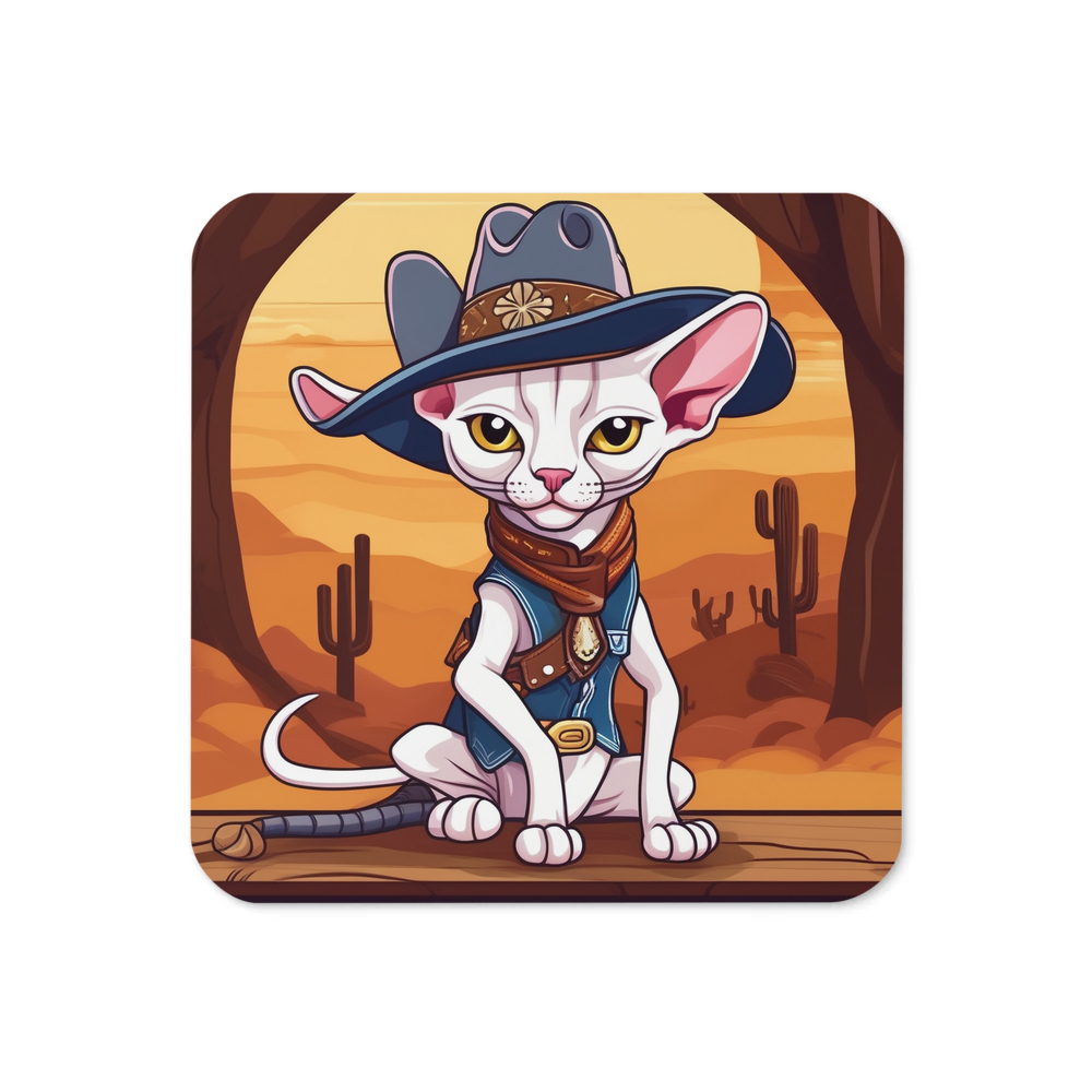 PugMug Custom White Sphynx Cat Coaster