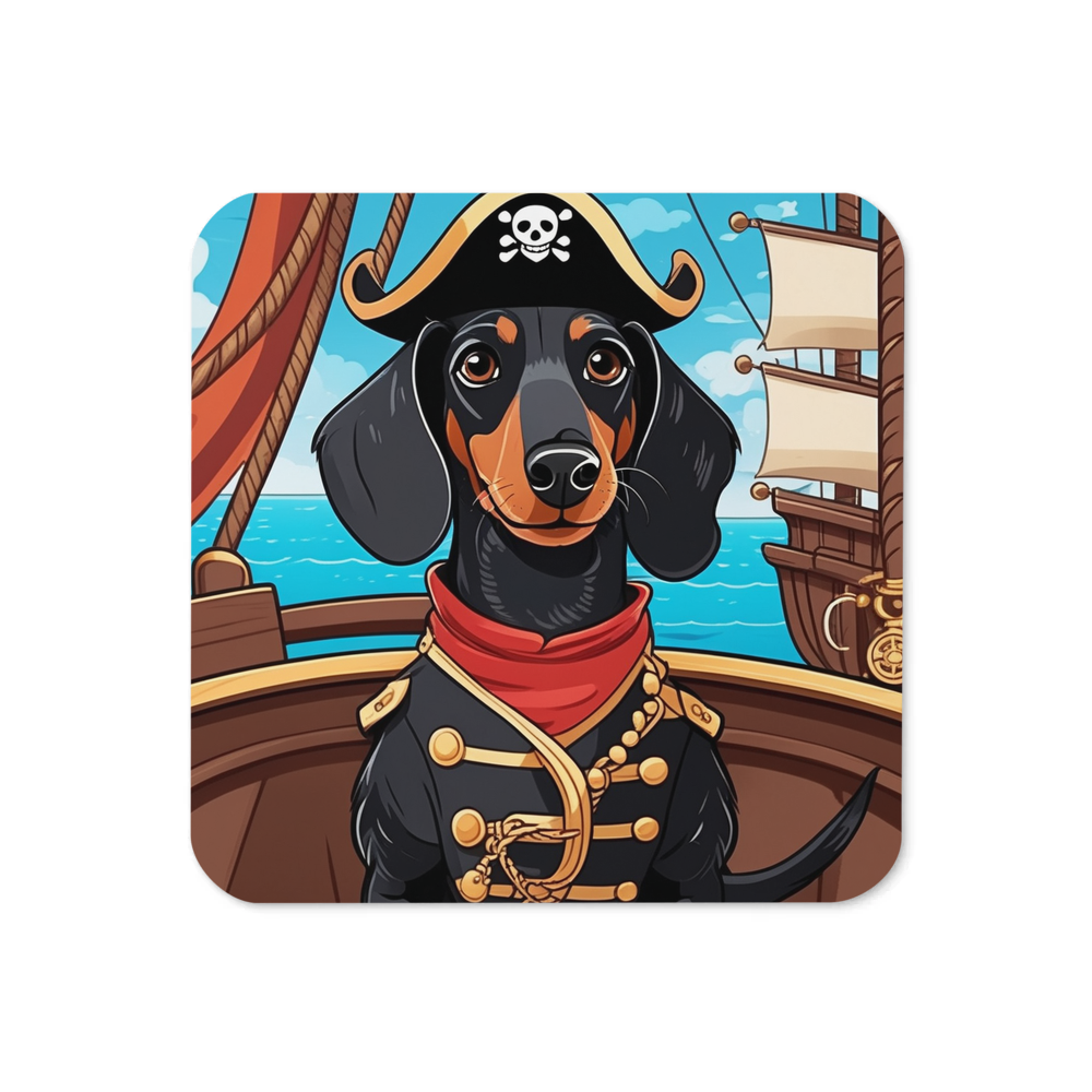 PugMug Custom Black Dachshund Coaster