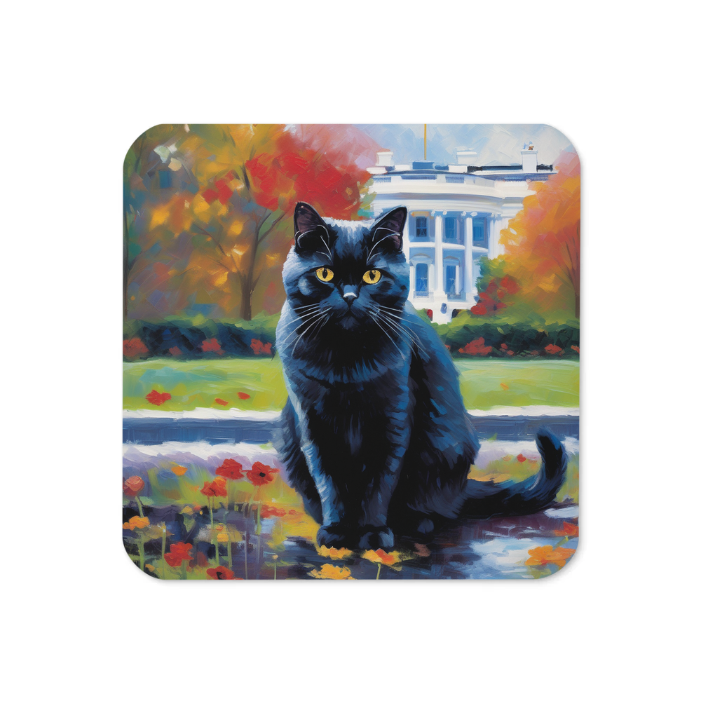 PugMug Custom Black British Shorthair Cat Coaster