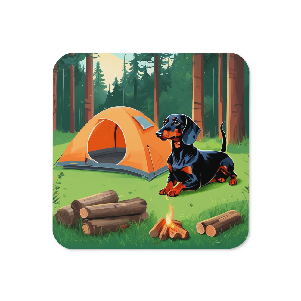 PugMug Custom Black Dachshund Coaster