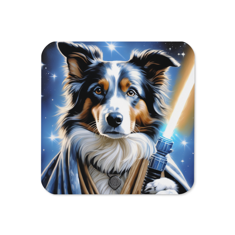 PugMug Custom Blue Merle Border Collie Coaster