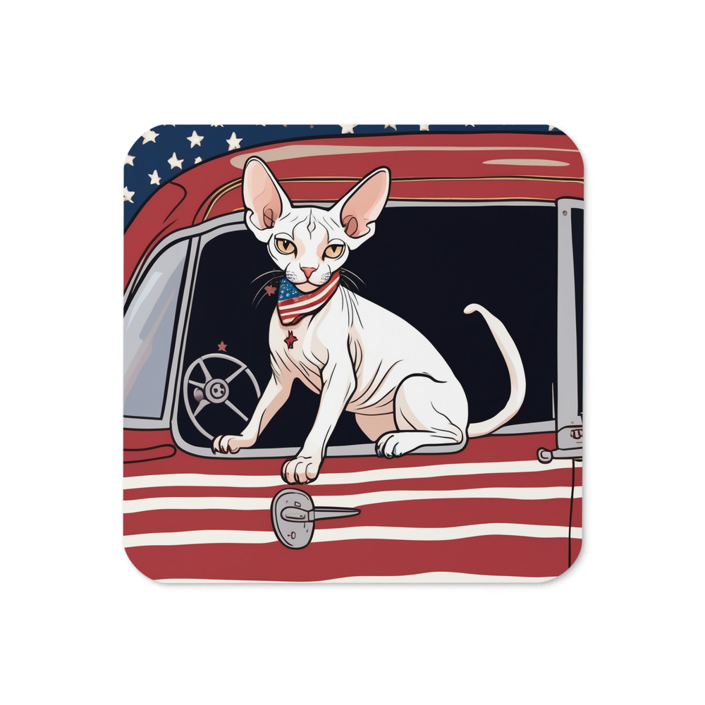 PugMug Custom White Sphynx Cat Coaster