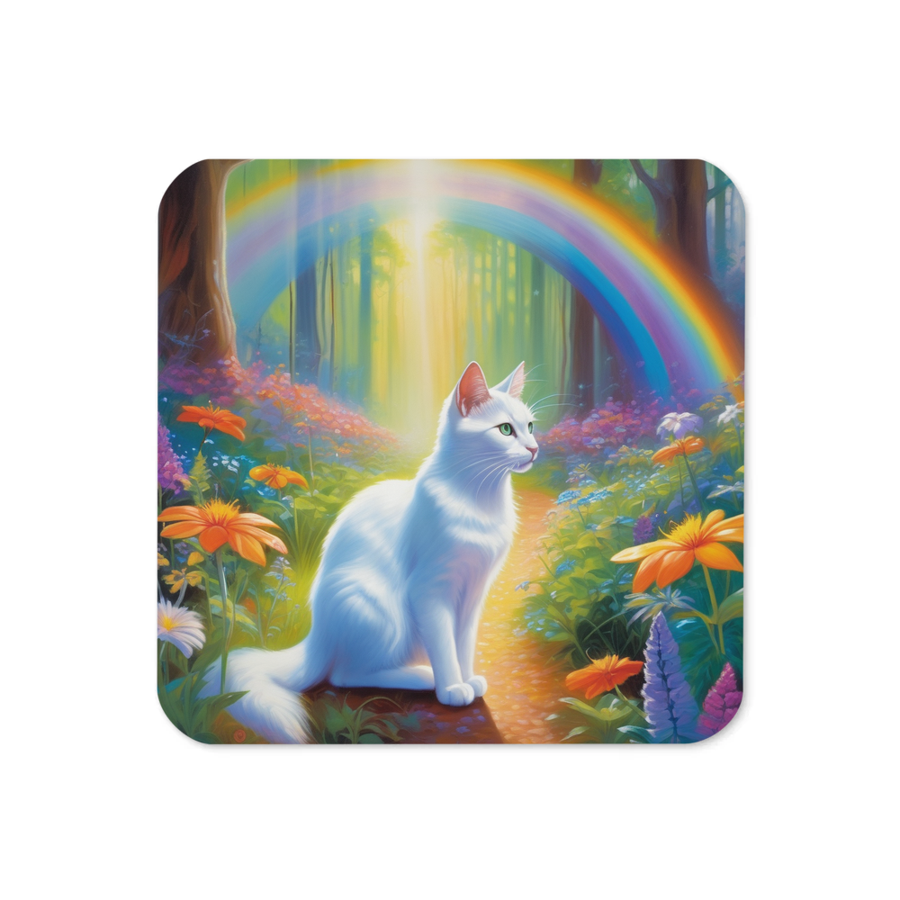 PugMug Custom White Companion Cat Coaster