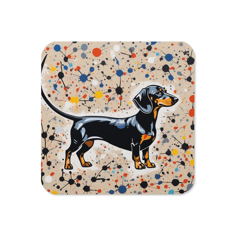 PugMug Custom Black Dachshund Coaster