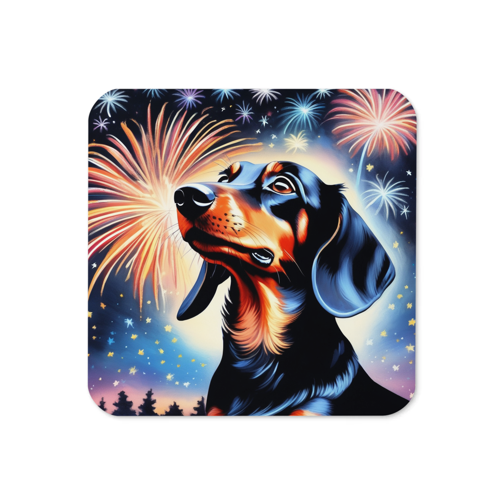 PugMug Custom Black Dachshund Coaster