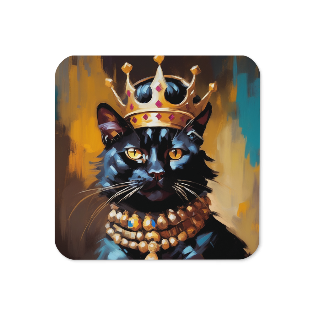 PugMug Custom Black Exotic Cat Coaster