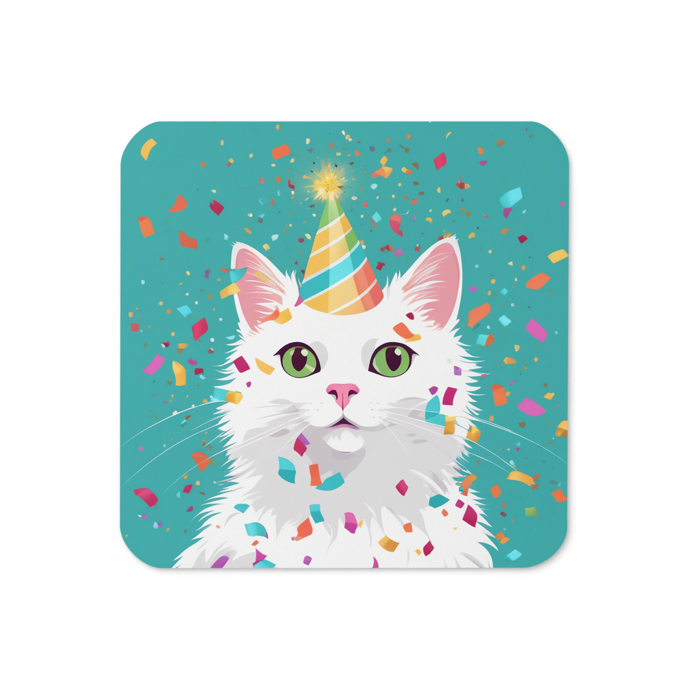 PugMug Custom White Companion Cat Coaster