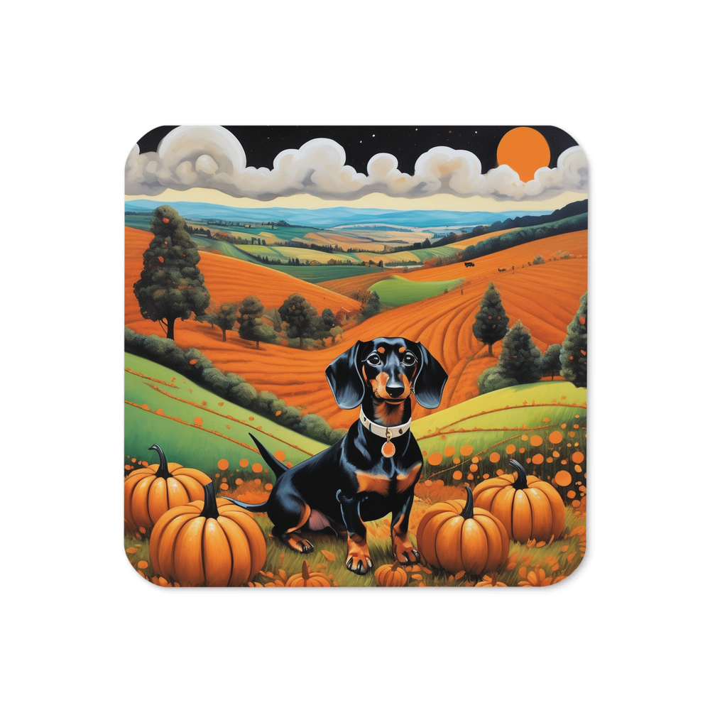 PugMug Custom Black Dachshund Coaster