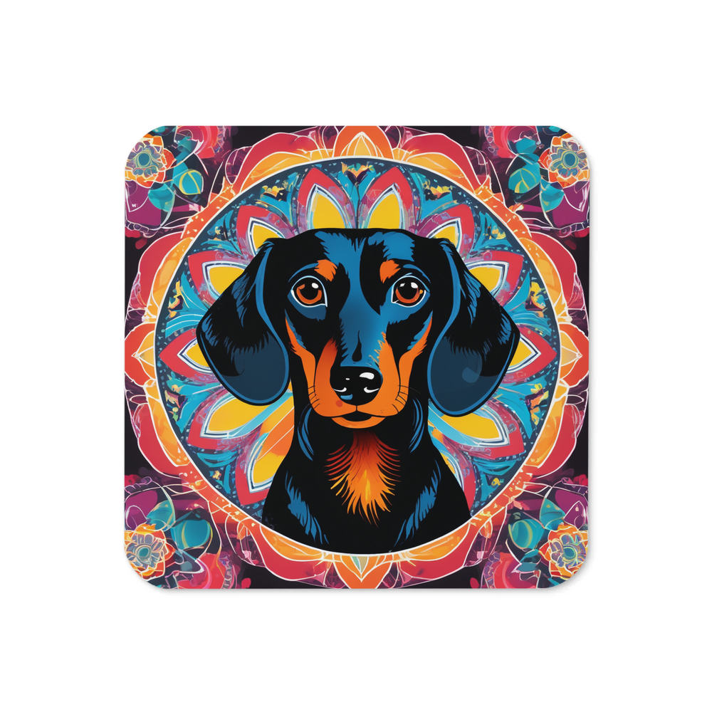 PugMug Custom Black Dachshund Coaster