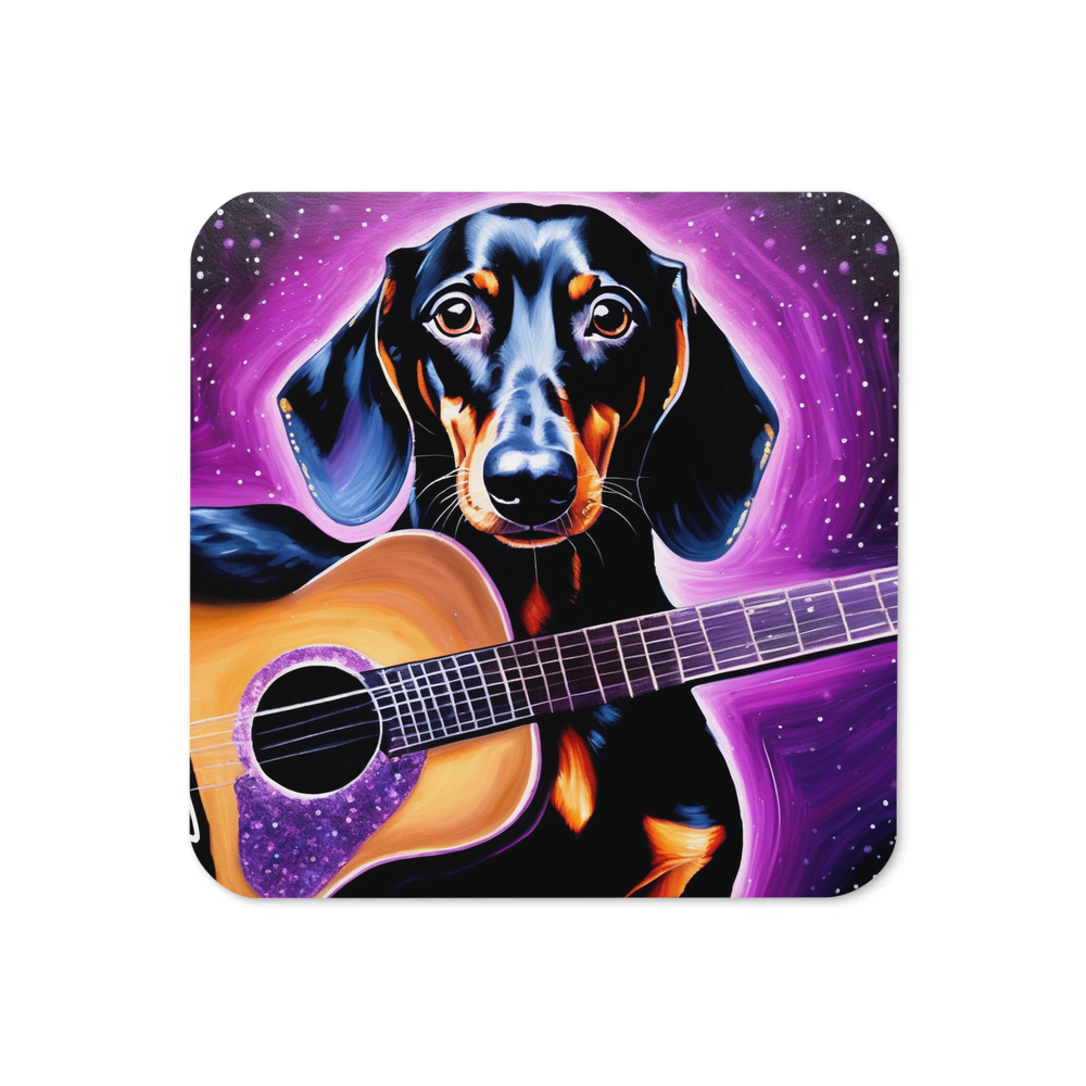 PugMug Custom Black Dachshund Coaster