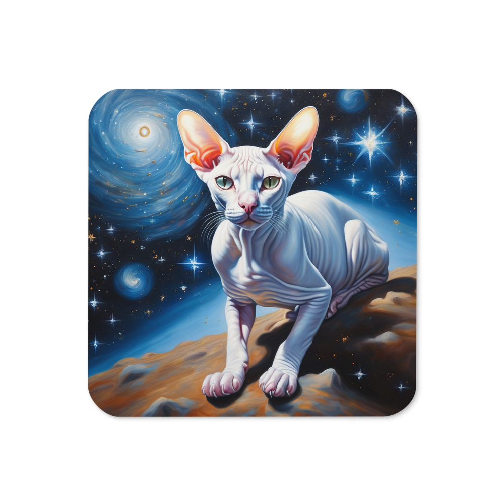PugMug Custom White Sphynx Cat Coaster