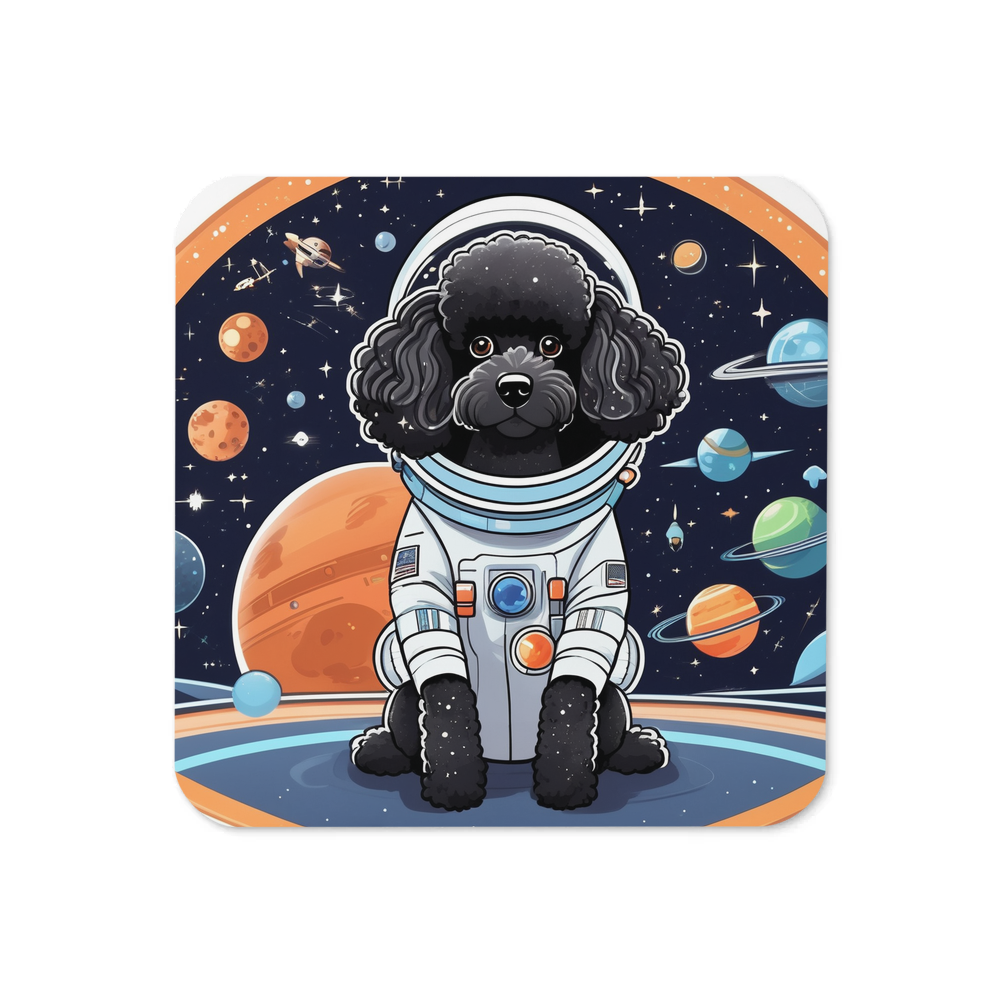 PugMug Custom Black Poodle Coaster