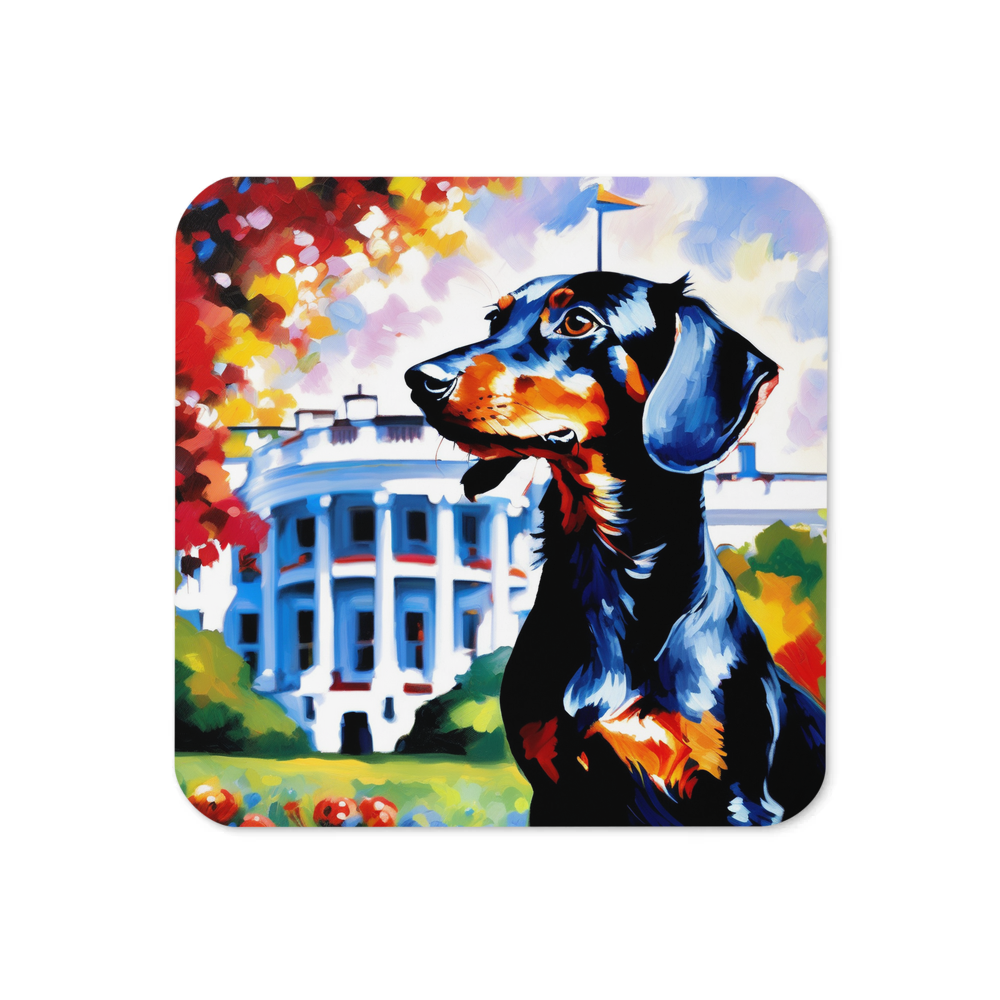 PugMug Custom Black Dachshund Coaster