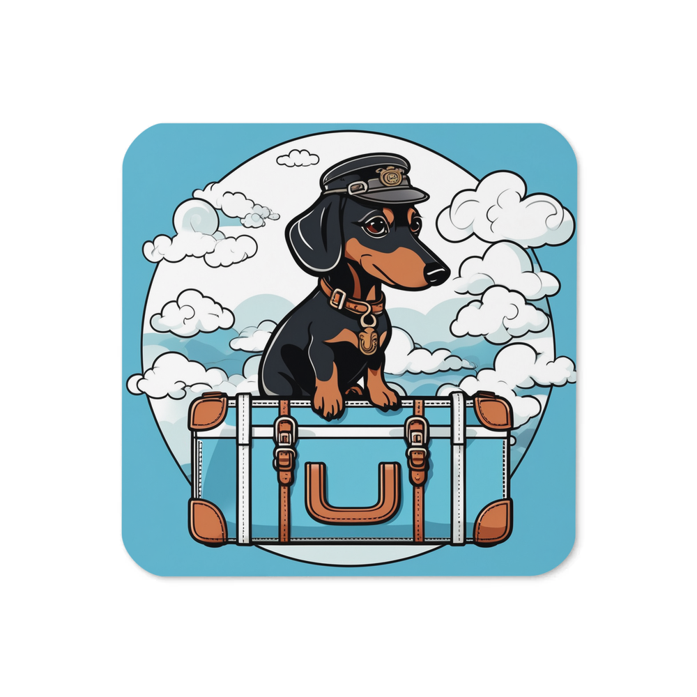 PugMug Custom Black Dachshund Coaster