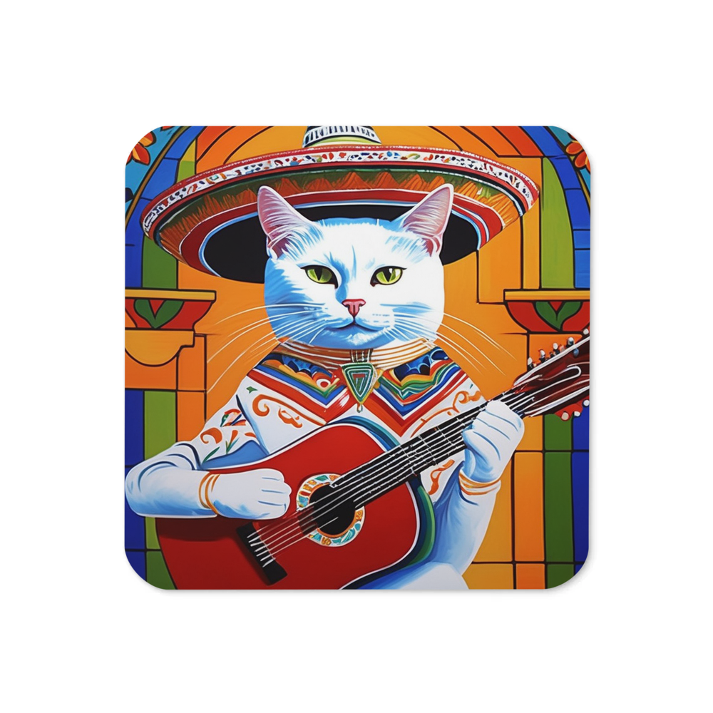 PugMug Custom White Companion Cat Coaster