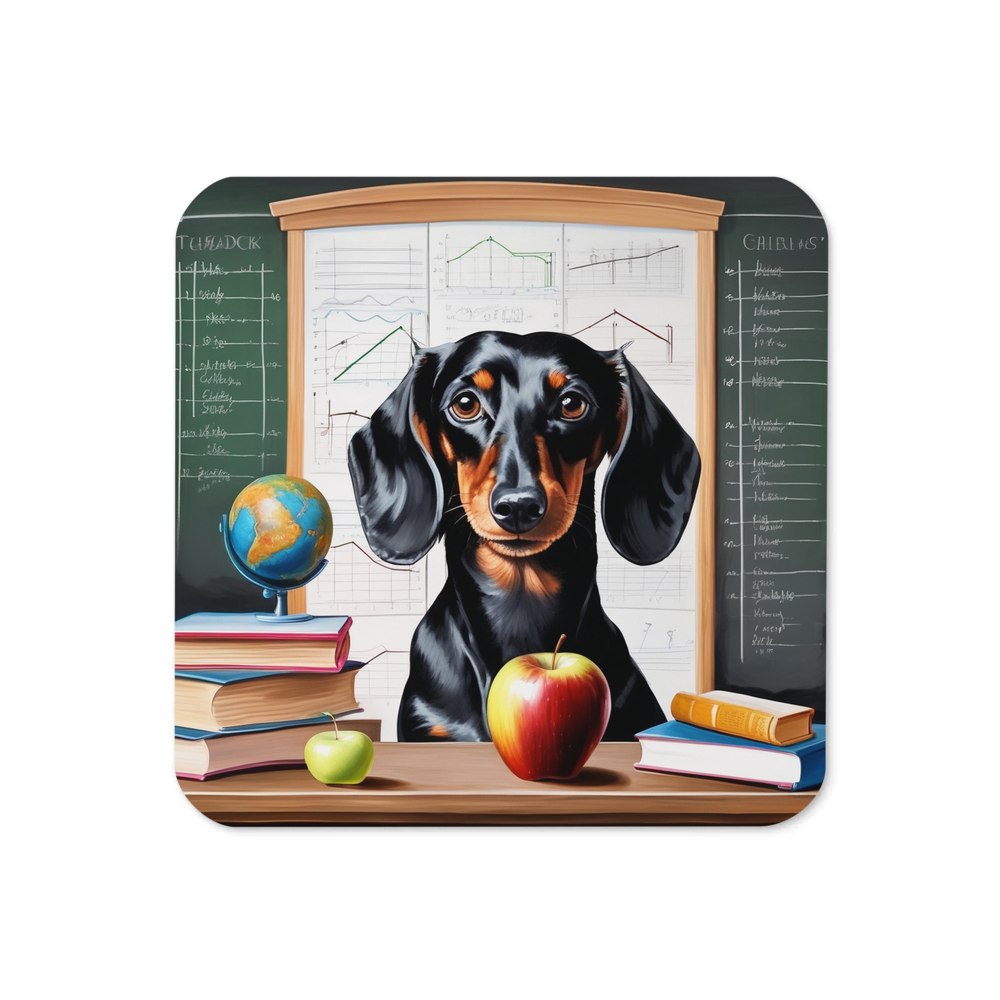 PugMug Custom Black Dachshund Coaster