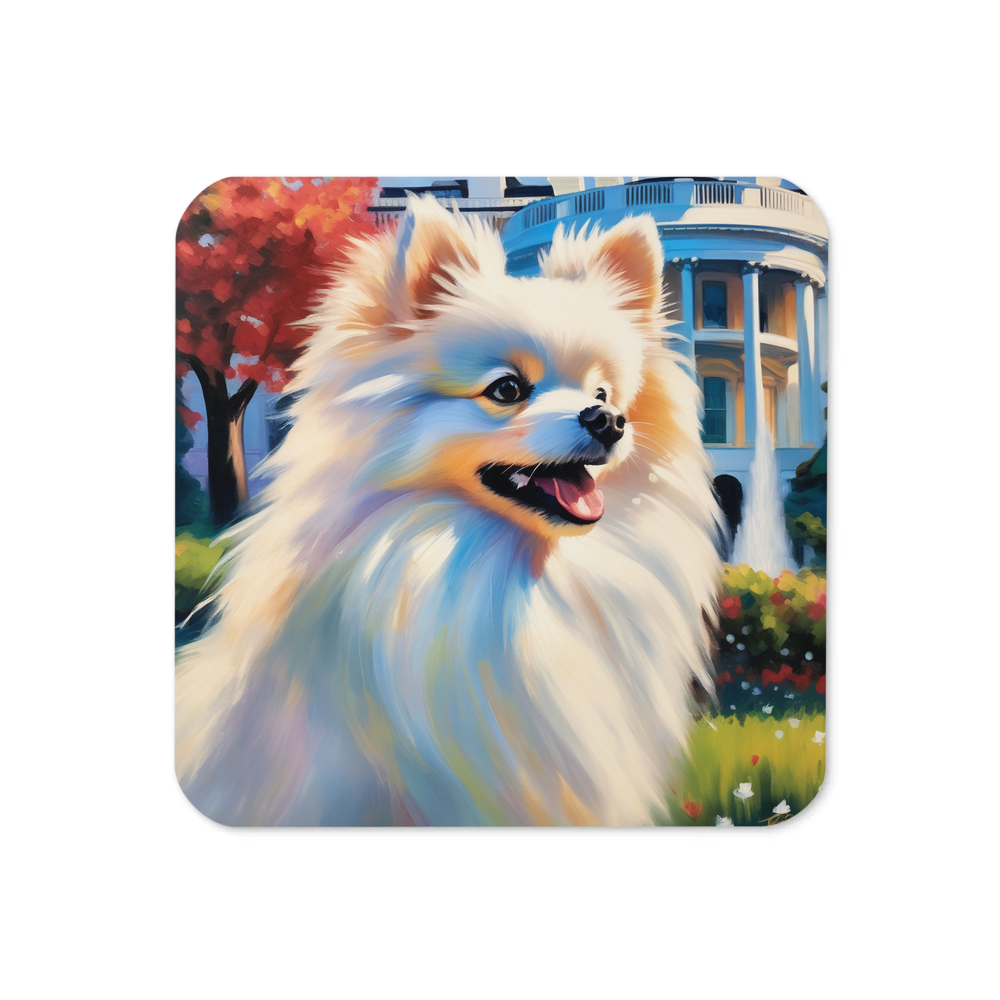 PugMug Custom White Pomeranian Coaster